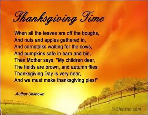 Happy Thanksgiving Poems & Prayer 