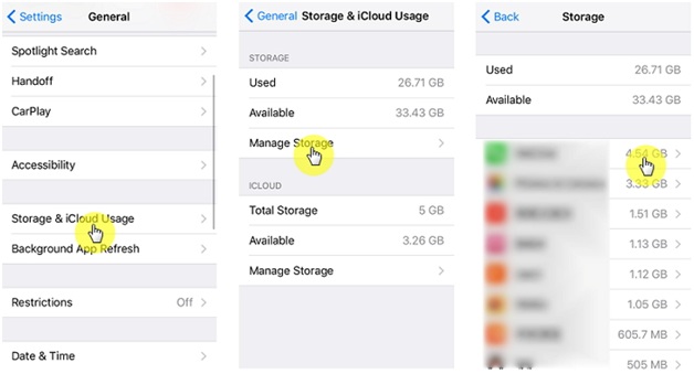 Check iPhone Storage