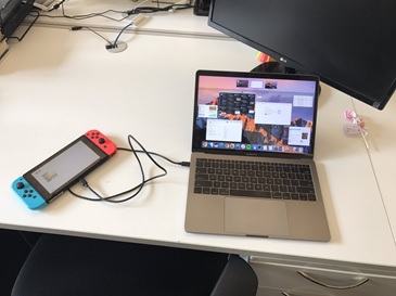 Connection of the Nintendo Switch console to Laptop