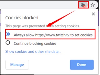 Activate the third-party cookies