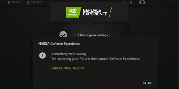 NVIDIA GeForce 0x0001 Error Code