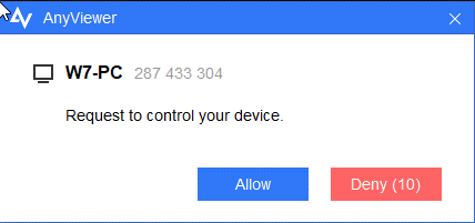 Remote control over AnyViewer 1