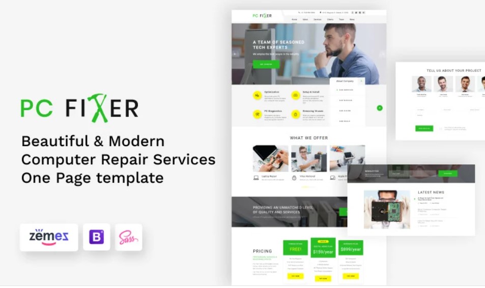 Home Page Template PC Fixer