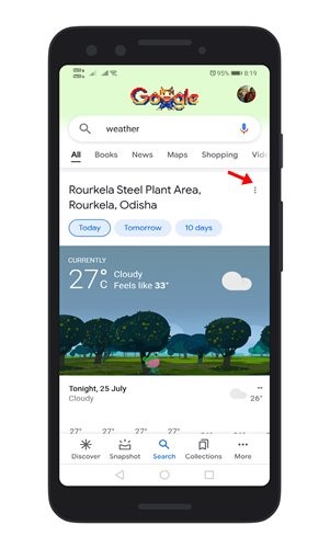 Steps 2 to install weather app in Android