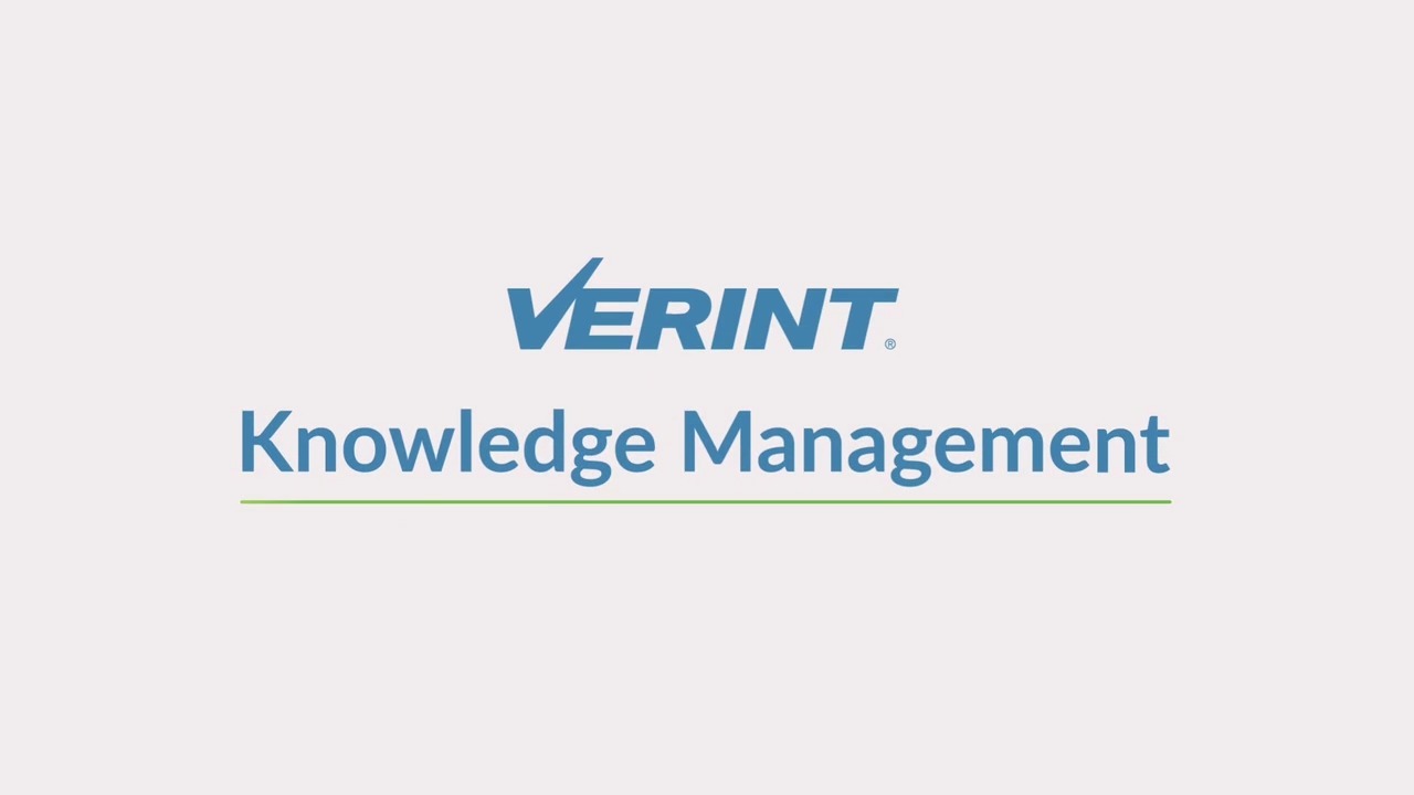 Verint Knowledge Management