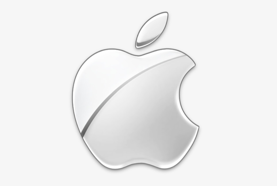 Metallic Chrome Apple Logo