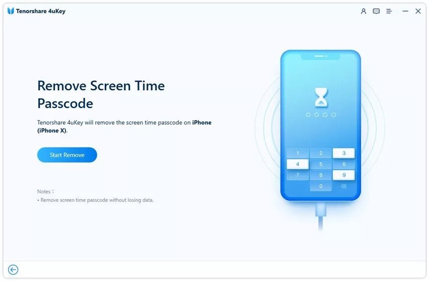 Step 2 to remove Screen Time Passcode on your iPhone with Tenorshare 4uKey