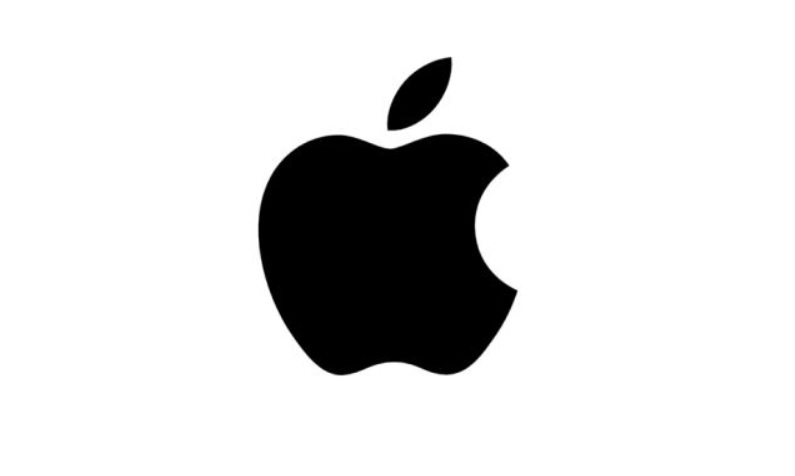 monochromatic apple logo design