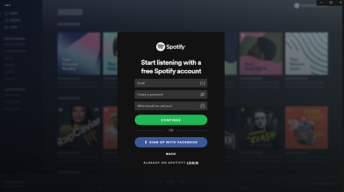 Open the Spotify account on the PC