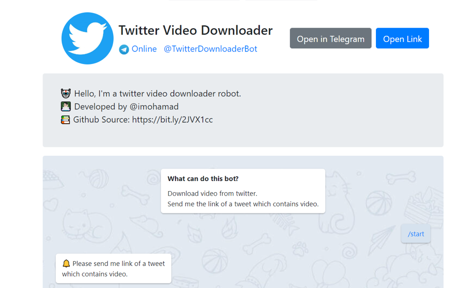 Use the Telegram Bot to download Twitter videos