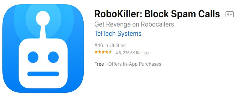 iOS – Robokiller Spam Call & Text Blocking Application