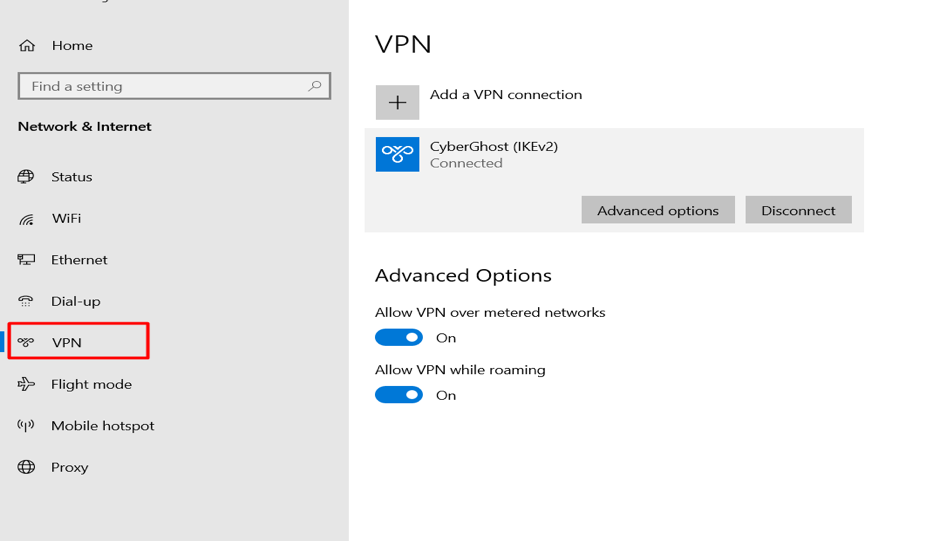 Disable the VPN Software