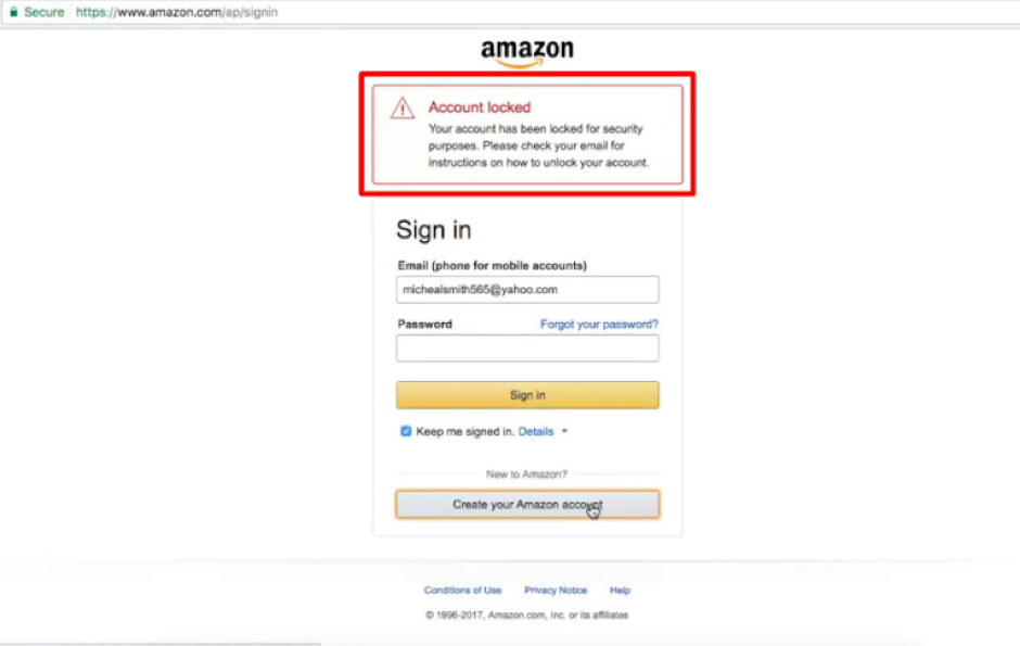 Amazon Account Locked