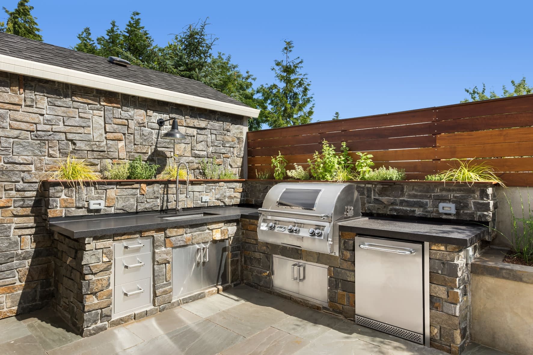 Building and Outdoor Kitchen