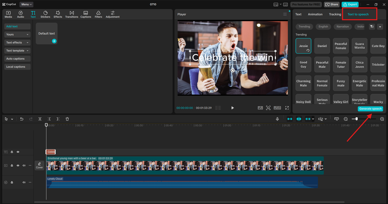 Generate Multilingual Voiceovers in CapCut