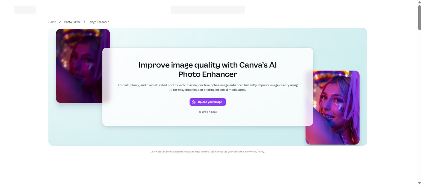 Canva AI image enhancer